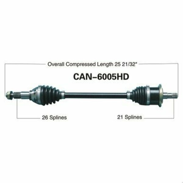 Wide Open Heavy Duty CV Axle for CAN AM HD FRONT/LEFT COMMANDER 800R/1000 11-14 CAN-6005HD